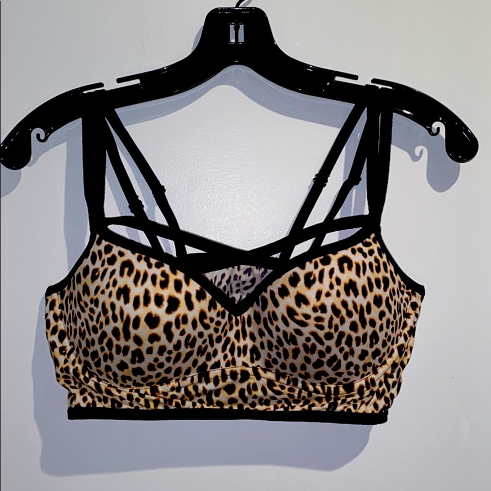 Strappy leopard bralette